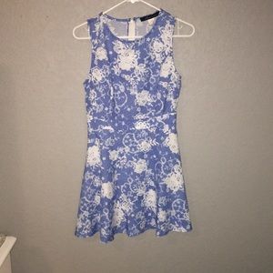 Blue & white floral dress. Size small